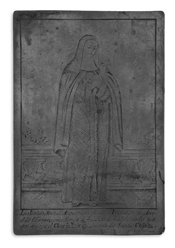 (MEXICO.) Copper printing plate of Saint Collette.